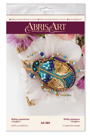 Azurite Bead Embroidery Decoration Kit by Abris Art AD-084