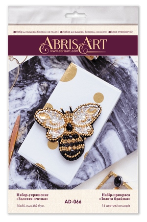 Golden Bee Bead Embroidery Decoration Kit by Abris Art AD-066