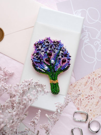 Lavender Bead Embroidery Decoration Kit by Abris Art AD-074