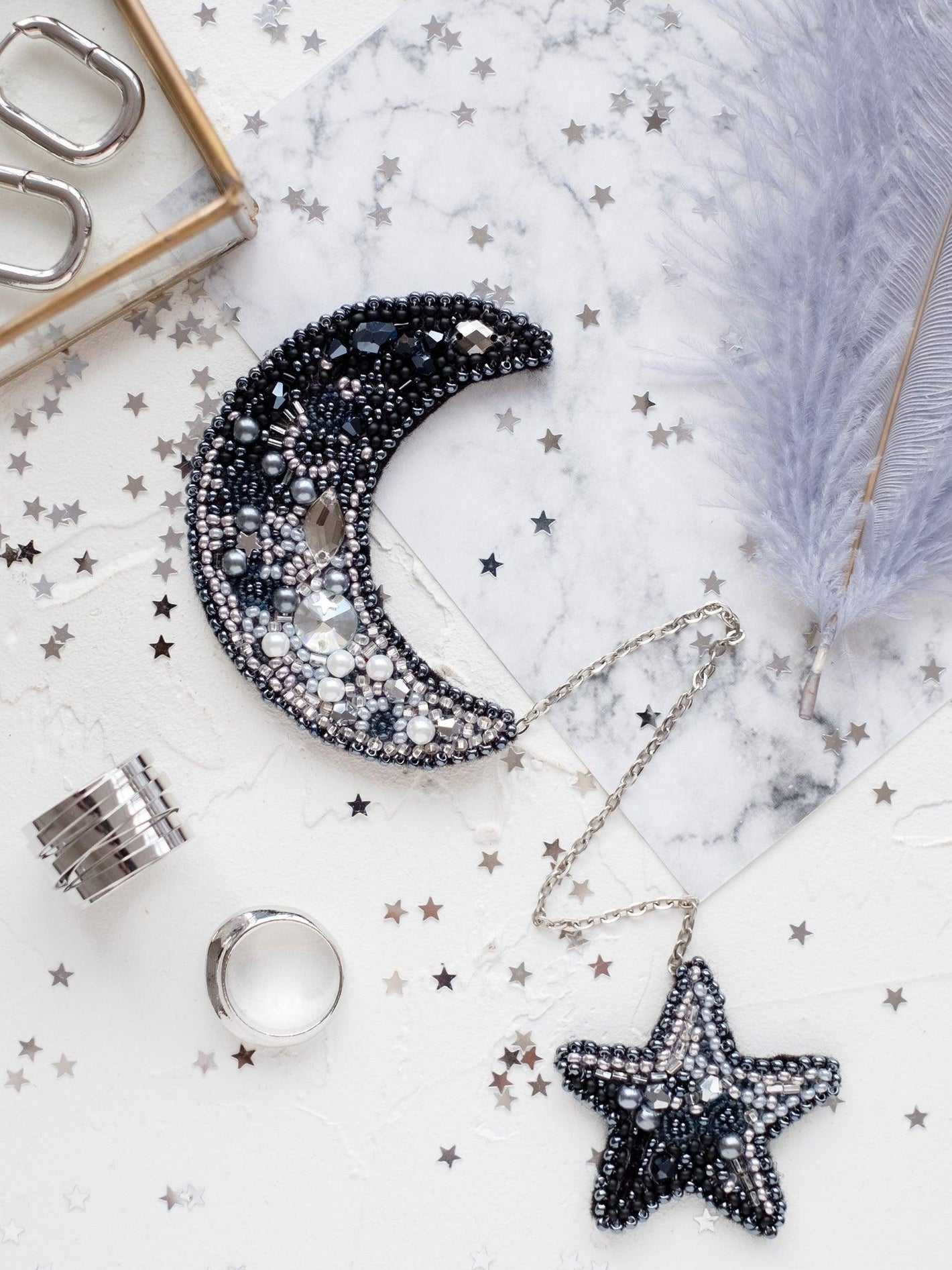 Moon Bead Embroidery Decoration Kit by Abris Art AD-072