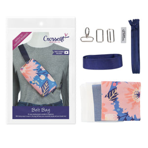 Belt Bag Sewing Kit - Supplies, Printed Pattern and Video Tutorial - Dahlia Blue