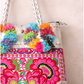 Bonita Embroidered Leather Pompom Bag — Handmade in Thailand