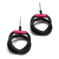 Loopy Earrings in Black and Pink