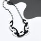 Black and White Oval Chain Statement Necklace