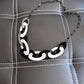 Black and White Oval Chain Statement Necklace