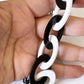 Black and White Oval Chain Statement Necklace