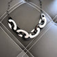 Black and White Oval Chain Statement Necklace