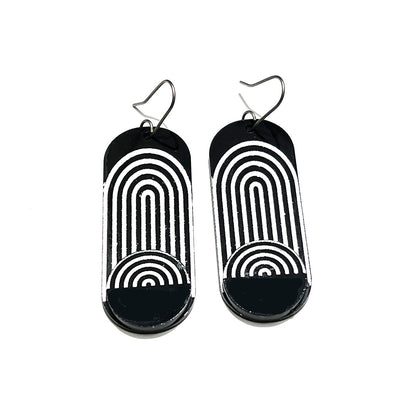 Mod Archway Earrings in Black