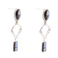 Blue Abalone Drop Chain Sterling Silver Earrings