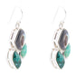 Blue Abalone Fire Sterling Silver Cluster Earrings