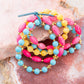 St. Augustine Pink Agate & Turquoise Stack Bracelet