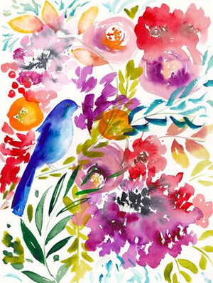 Bluebird Amongst the Blooms Art Print