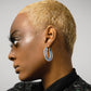 Glitter Flat Oval Lucite Hoop Earrings
