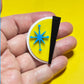 Mid Century Blue Starburst Brooch