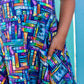 "Lost in the Stacks" Books Sleeveless Play Dress with Pockets