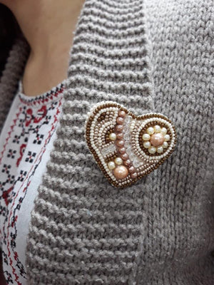 BP-185C Beadwork kit for creating brooch Crystal Art Set of pictures "Gingerbread"