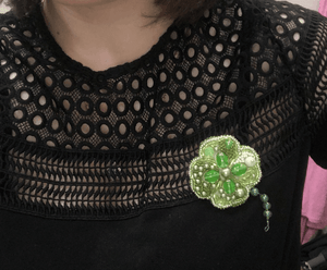 BP-186C Beadwork kit for creating brooch Crystal Art "Symbol of luck"