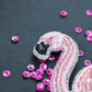 BP-216C Beadwork kit for creating brooch Crystal Art "Flamingo"