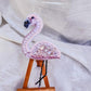 BP-216C Beadwork kit for creating brooch Crystal Art "Flamingo"