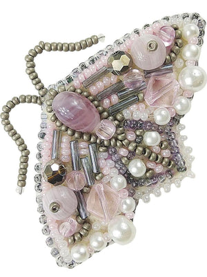 BP-218C Beadwork kit for creating brooch Crystal Art "Lilac butterfly"