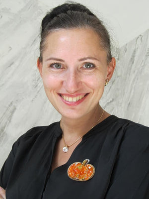 BP-242C Beadwork kit for creating brooch Crystal Art "Pumpkin"