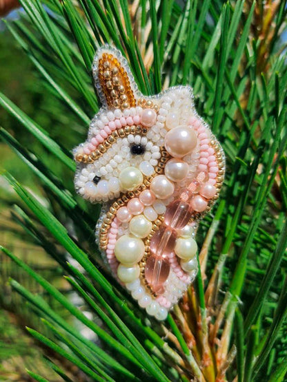 BP-244C Beadwork kit for creating brooch Crystal Art "Unicorn"