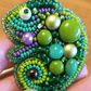 BP-266C Beadwork kit for creating brooch Crystal Art "Chameleon"