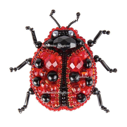 BP-318C Beadwork kit for creating brooch Crystal Art "Ladybug"