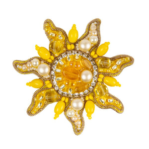 BP-339C Beadwork kit for creating brooch Crystal Art "The sun"