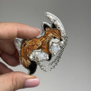 Beadwork kit for creating brooch Crystal Art Magical dream BP-372C