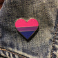 Heart-Shaped Bisexual Pride Flag Pin – 1 Inch Enamel