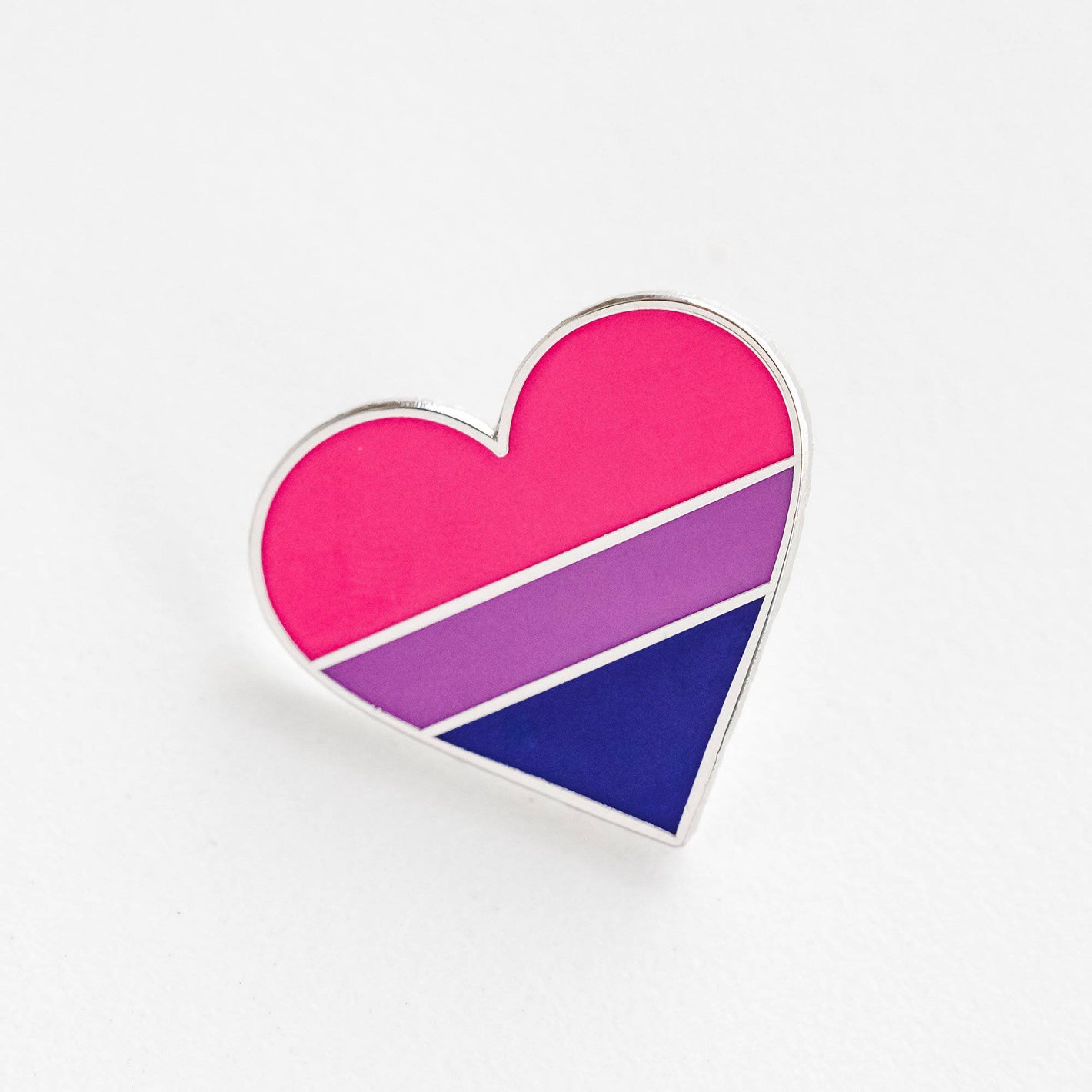 Heart-Shaped Bisexual Pride Flag Pin – 1 Inch Enamel