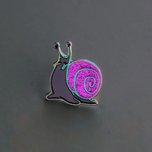 Black & Purple Rainbow Metal Snail Enamel Pin