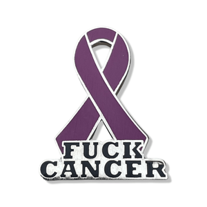 Burgundy Fuck Cancer Awareness Ribbon Pin