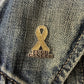 Gold Fuck Cancer Awareness Ribbon Enamel Pin