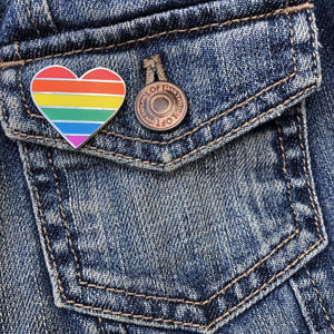 LGBTQ Rainbow Pride Flag Heart Enamel Pin