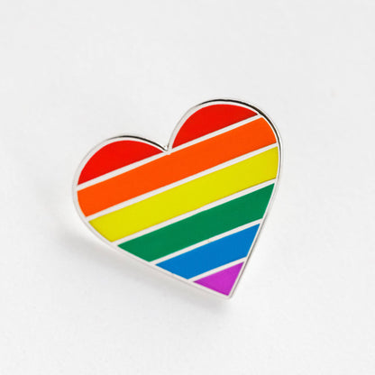 LGBTQ Rainbow Pride Flag Heart Enamel Pin