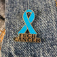 Light Blue Fuck Cancer Ribbon Pin