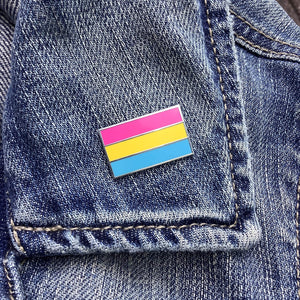Pansexual Flag Enamel Pin - 1.25-inch wide