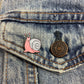 Pink and White Rainbow Snail Enamel Pin - 0.75 INCH