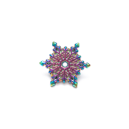 Rainbow Metal Snowflake Enamel Pin