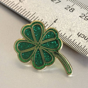 Shamrock with Glitter Enamel Pin