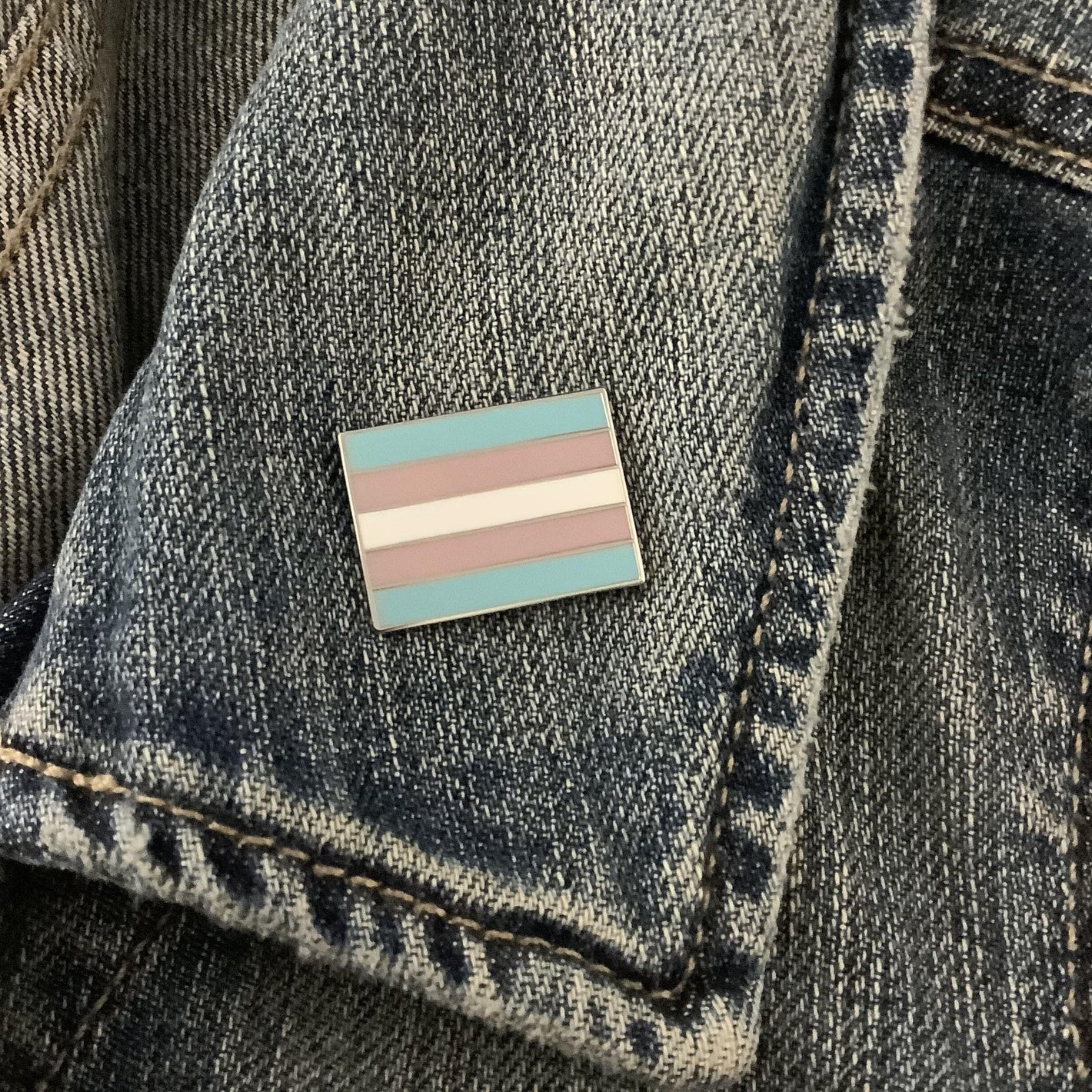 Transgender Pride Flag Enamel Pin – 1-Inch