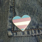 Transgender Pride Flag Heart Shaped Enamel Pin