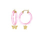 Butterfly Charm Lucite Hoop Earrings