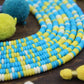Icy Lemon: Aqua, White, Yellow, Bone Beads, 5x2mm