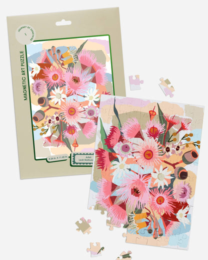 100 Piece Magnetic Puzzle With a Flowering Gum Design
