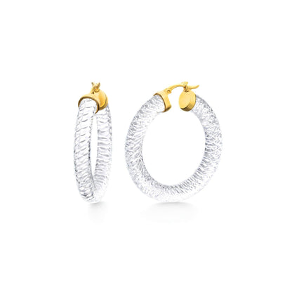 Clear Cable Lucite Hoop Earrings