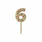 Gold Confetti Number Cake Toppers: 0-9
