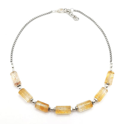 Citrine Barrel Necklace